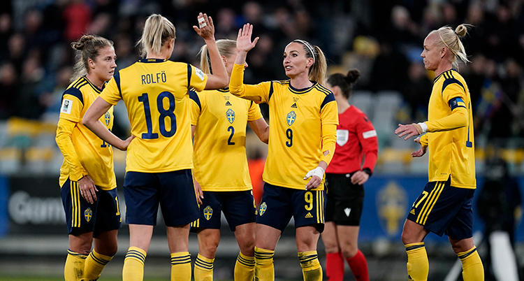 Det svenska damlandslaget i fotboll.